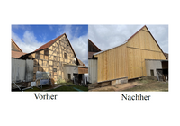 Holzfassade, Boden-Deckel-Schalung, Sanierungsbau Weiz